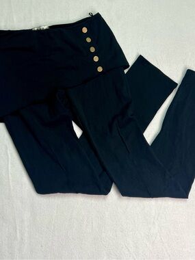 NWT Nightcap Foldover Black Skirted Leggings Y2K Balletcore Goth Size 4 Buttons